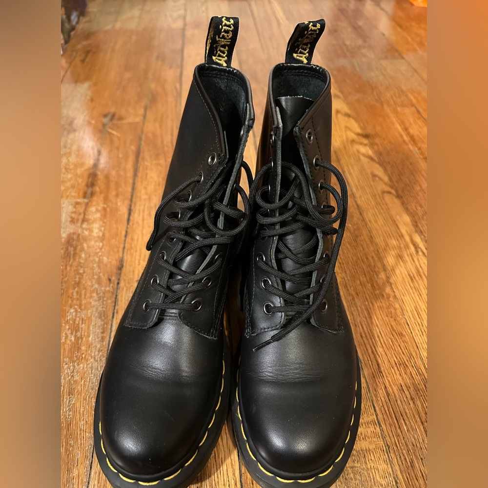 Dr. Martens Black Leather Lace Up Boots 1460